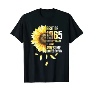 Summer Short Sleeve Sunflower Floral Print Men and Women Same Type T-shirt Round Neck Fabric
