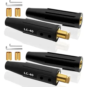 LC-40 Welding Lead Connector, Welding  Quick Connectors, Male & Female Welding Connectors for Welding Machine Accessories, 1/0 and 2/0 Welding Lead Size Capacity, 350 Amp Max Rating