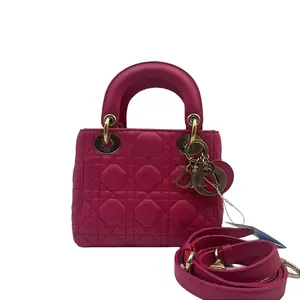 Pre-owned Dior france Crossbody Bags Fuchsia Pink Lambskin Lady Mini crossbody bag 20006394 H1 z71981