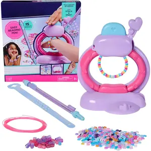 Studio Bracelet Making Kit with Easy Beading Pen & Over 1200 Beads for Bracelets, Makes 15, Gifts & Stocking Stuffers for Girls Ages 7 and up