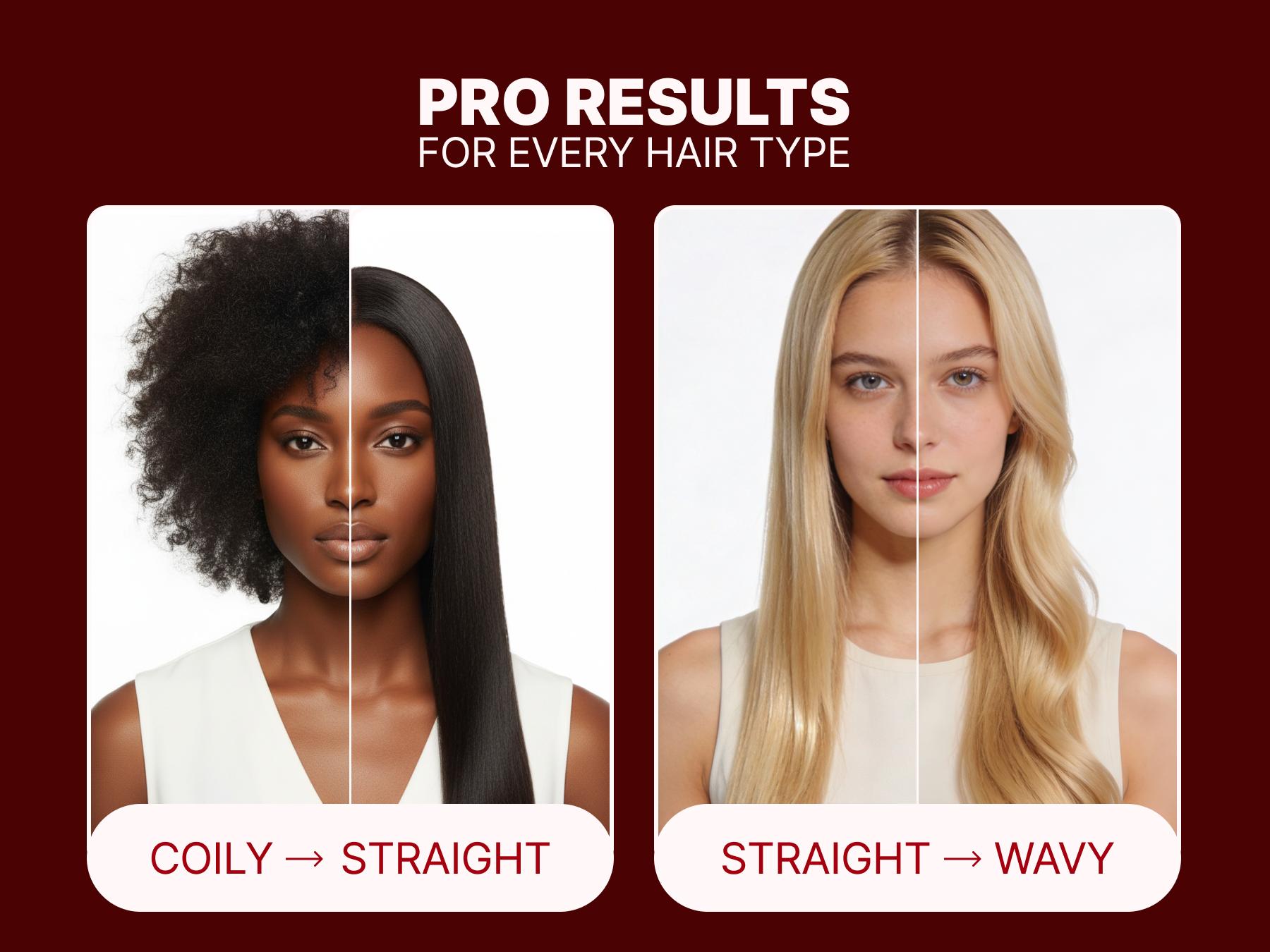 GLAMPALM GlamMuse Wide 1.5" Hair Straightener - All-Ceramic Flat Iron Infused with Vita-C, Salon Results with Less Heat Damage, Trusted by K-Pop Hair Stylists, Dual Voltage Hair Straightener, Silk Press (GP501T Pure Black)