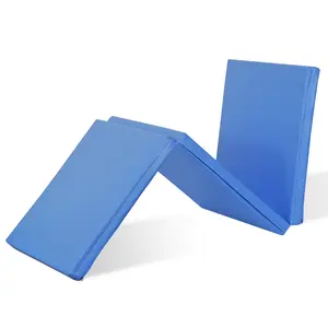 ZENY 6’x2’ Tri-Fold Exercise Mat Portable Gymnastics Mat for Stretching Yoga Core Workouts Blue