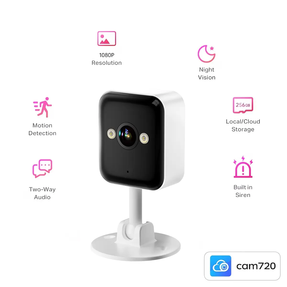 【JOOAN 1080P FHD Outdoor And Indoor MINI WiFi Camera】Waterproof Security Camera With Color Night Vision, Two-Way Audio, Easy Installation, 1 Year Warranty, Can Still Monitor Without Network