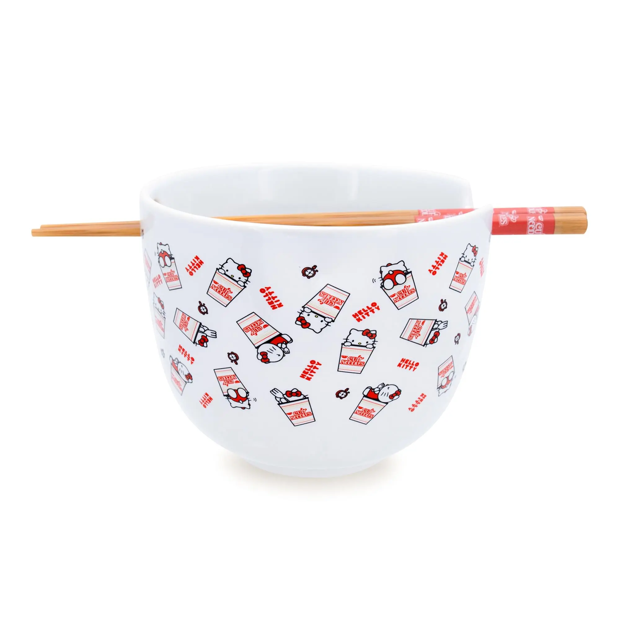 Sanrio Hello Kitty x Nissin Cup Noodles Ceramic Ramen Bowl and Chopstick Set Sanrio Hello Kitty x Nissin Cup Noodles Ceramic Ramen Bowl and Chopstick Set