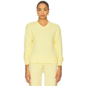 Frankies Bikinis Prince Cable Knit Sweater in Vanilla Sugar