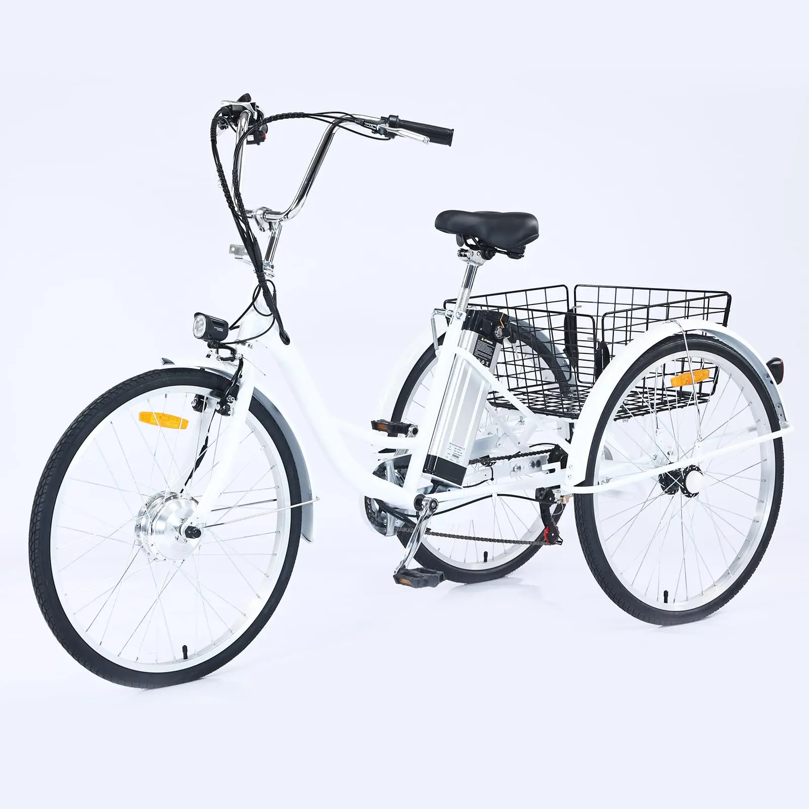 【GARVEE】Adult Tricycle, 7 Speed Tricycle for Adults, 26 inch 3 Wheel Bikes for Adults with Baskets, Adult Tricycles for Women Seniors Men, Three Wheel Bike for Adults, 330 lb White