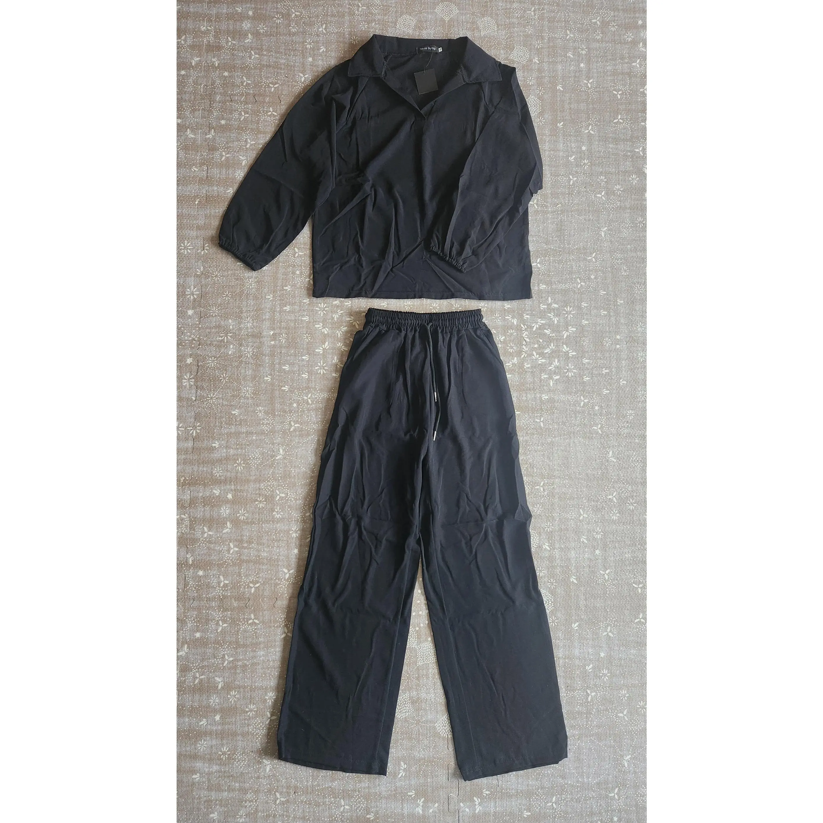 Cotton Blend Gauze Minimalist Postpartum Set, Black