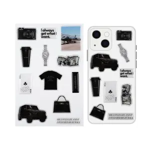 Chic & Stylish The Locked-In 3D Epoxy Sticker Set - 12 High-Quality Affirmation Stickers for All Your Devices, Durable & Scratch-Resistant