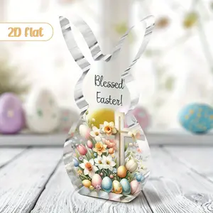 Cute Rabbit Centerpiece Decoration, Acrylic Flat Design, Perfect for Spring Summer Easter Party, Suitable for Ramadan Valentine's Day