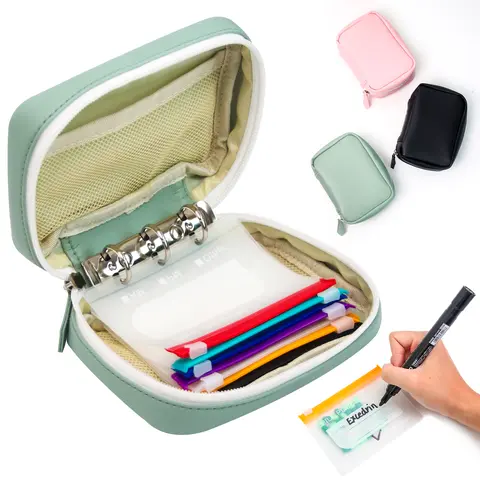 Portable Vitamin Organizer, Waterproof Medication Storage Set with 14 Inner Bags, 7-14 Days Pill Organizer, Zippered A8 Pouch, Color-Coded Labels, Waterproof Pouches Keep Meds Dry