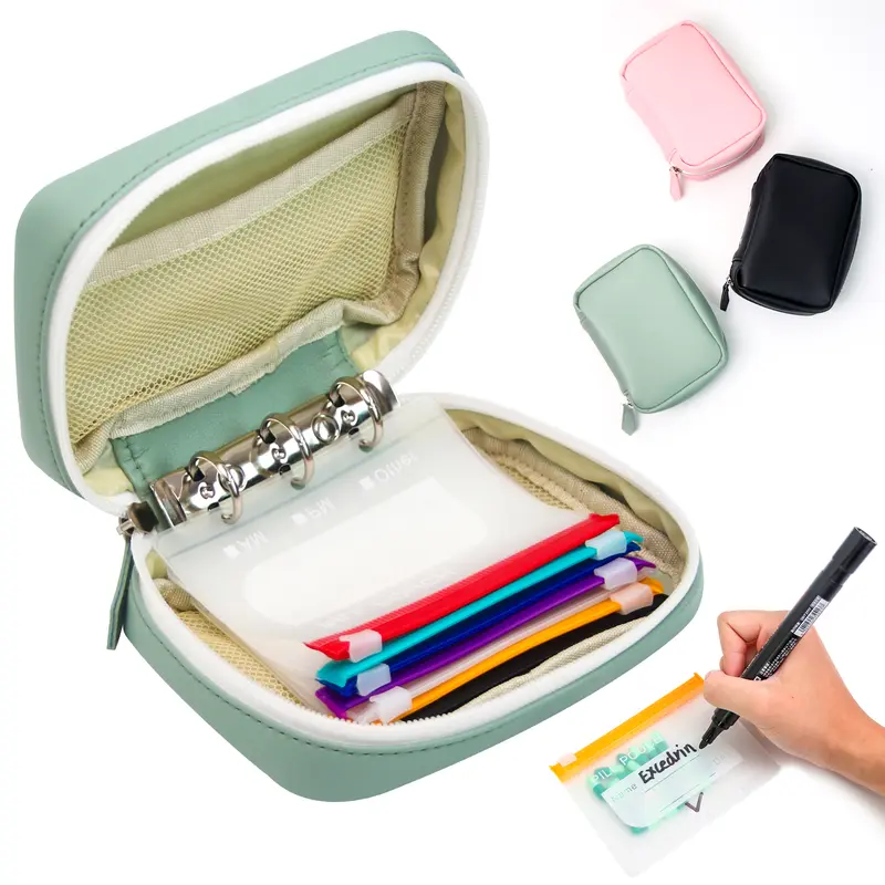 Portable Vitamin Organizer, Waterproof Medication Storage Set with 14 Inner Bags, 7-14 Days Pill Organizer, Zippered A8 Pouch, Color-Coded Labels, Waterproof Pouches Keep Meds Dry