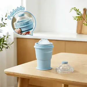 Leak-Proof Sealed Ice Cube Cup, Foldable Expandable Large Capacity Cup, Outdoor Sports Car Travel Portable, One Piece