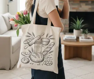 Sourdough Bread Illustration Tote Bag | Bread lover Market Bag| 90s Y2K Retro tote bag| Sourdough lover gift| Gift for bread lover