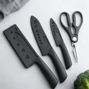 Stylish + Practical! This Black Knife Set (With Scissors!) is a Must-Have  #KitchenMustHaves #TikTokKitchen vegetable chopping set  of  knife