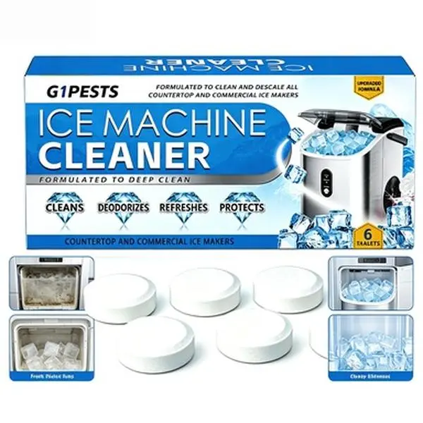 G1PESTS Ice Machine Powerful Cleaner - 6-Pack Upgrade Formula, Household Cleaning Products, Kitchen Appliance Cleaner for Countertop & Commercial Makers, Deep Cleans, Deodorizes, Refreshes, Protects