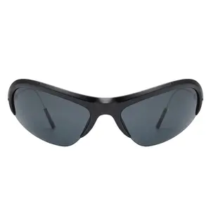 Oversize Semi Rimless Rectangle Wrap Around Sporty Sunglasses Oversized Semi-Rimless Rectangular Wrap-Around Sports Sunglasses Fishing Cycling Running Golf Traveling Cool Glasses 20237512S