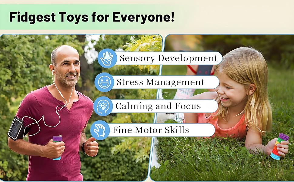 Silicone Magnetic Stress Balls, 6 Pack Pain Stim Fidget Toys Adults & Teens, Sensory Toys for Kids with Autism ADHD with Storage Box, Stress Relief & Focus Handheld Roller for Office Travel Classroom(color)