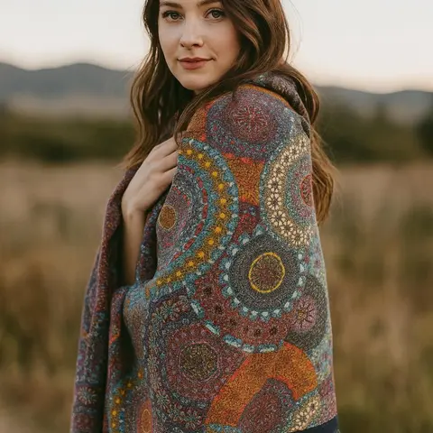 Women's Premier Quality Floral Print Scarf - Fashion Shawl Wrap, 72"x26" Full Coverage, Ombre Abstract Artistic Shawls, Fringe Edges, Durable Blend Fabric, All Seasons, Ideal for Anniversary/Business