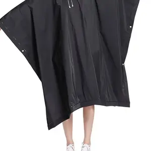 Men's Waterproof Hooded Raincoat Reusable Eva Long Raincoat, Windproof Water-Resistant Thick Jacket for Hiking Fishing Walking Outdoor Activities