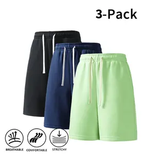 3-Pack Men’s Athletic Sweat Shorts – Elastic Drawstring Shorts for Basketball, Fitness & Running, Summer Vibes