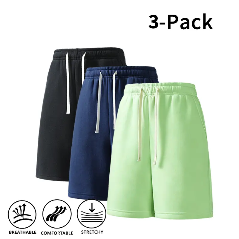 3-Pack Men's Athletic Polyester Shorts with Elastic Drawstring, Workout Essentials for Gym, Running & Basketball, Mens Clothing, Polyester Clothes, Active Mix Men's Shorts, Athletic Sports Shorts, Drawstring Workout Shorts