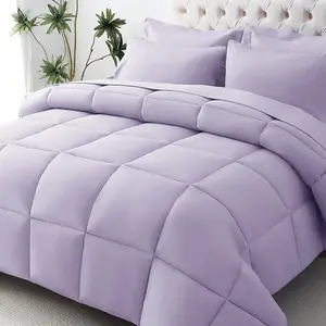 California King Comforter, Ultra-a Bag Cal King, 7-Sets, Goose Down Alternative, Oeko-TEX Certified,  Pillowcases, Light Purple
