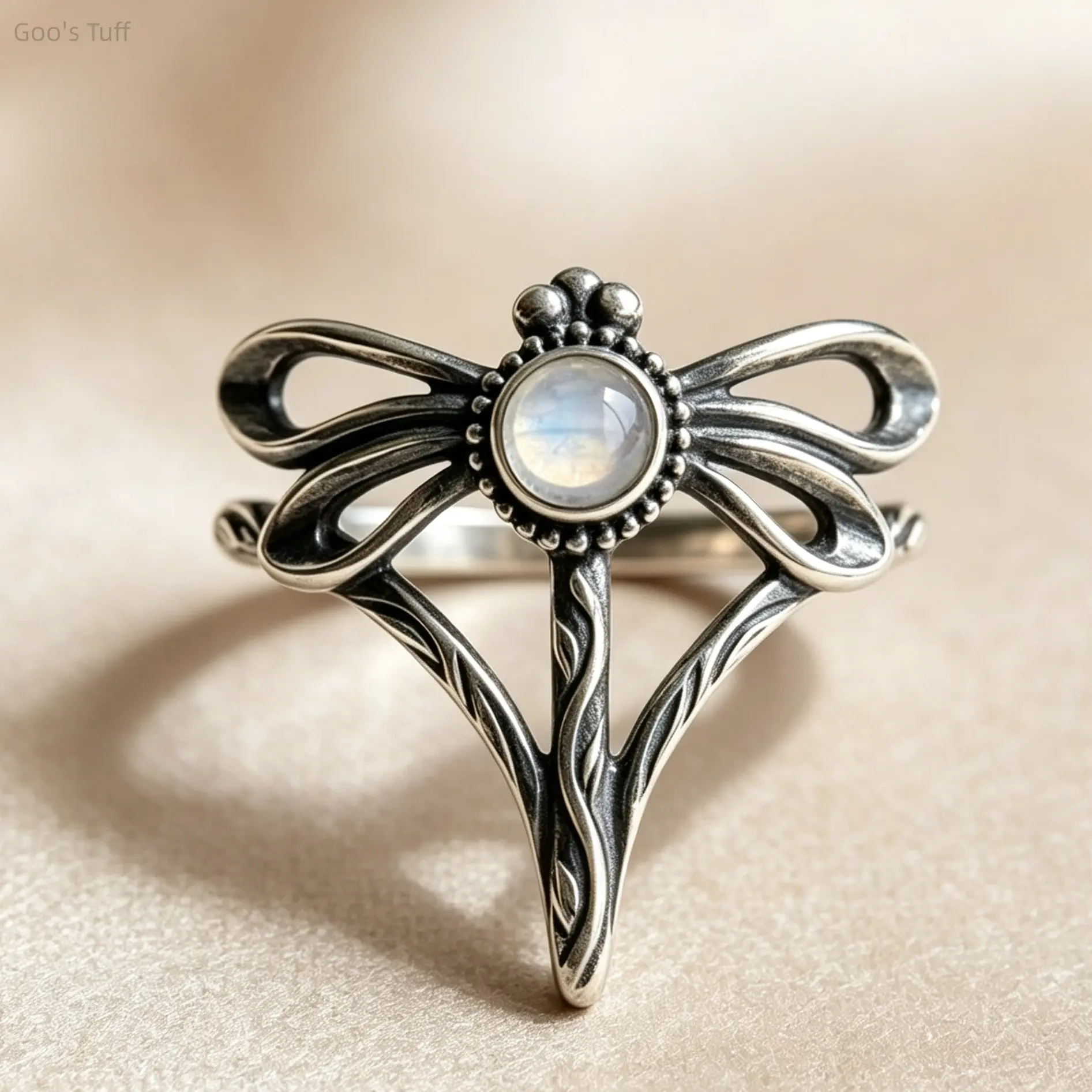 Women's Antique Silver Alloy Dragonfly Ring, Trending Elegant Costume Jewelry Band, Ideal Gift for Holiday, Dating, Daily Outfit
