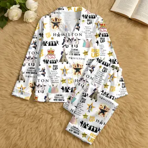 Hamilton Musical Pajamas Set, Broadway Theater Women Pajamas, Musical Sleepwear, Alexander Hamilton Pjs, Gift For Fans