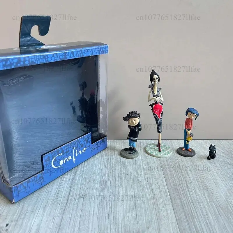 Coraline Boy Crooked Character Mr. Bobinski Ghost Mother Cat Scene 3-Piece Set Action Figure Model Toys Joint Movable Doll