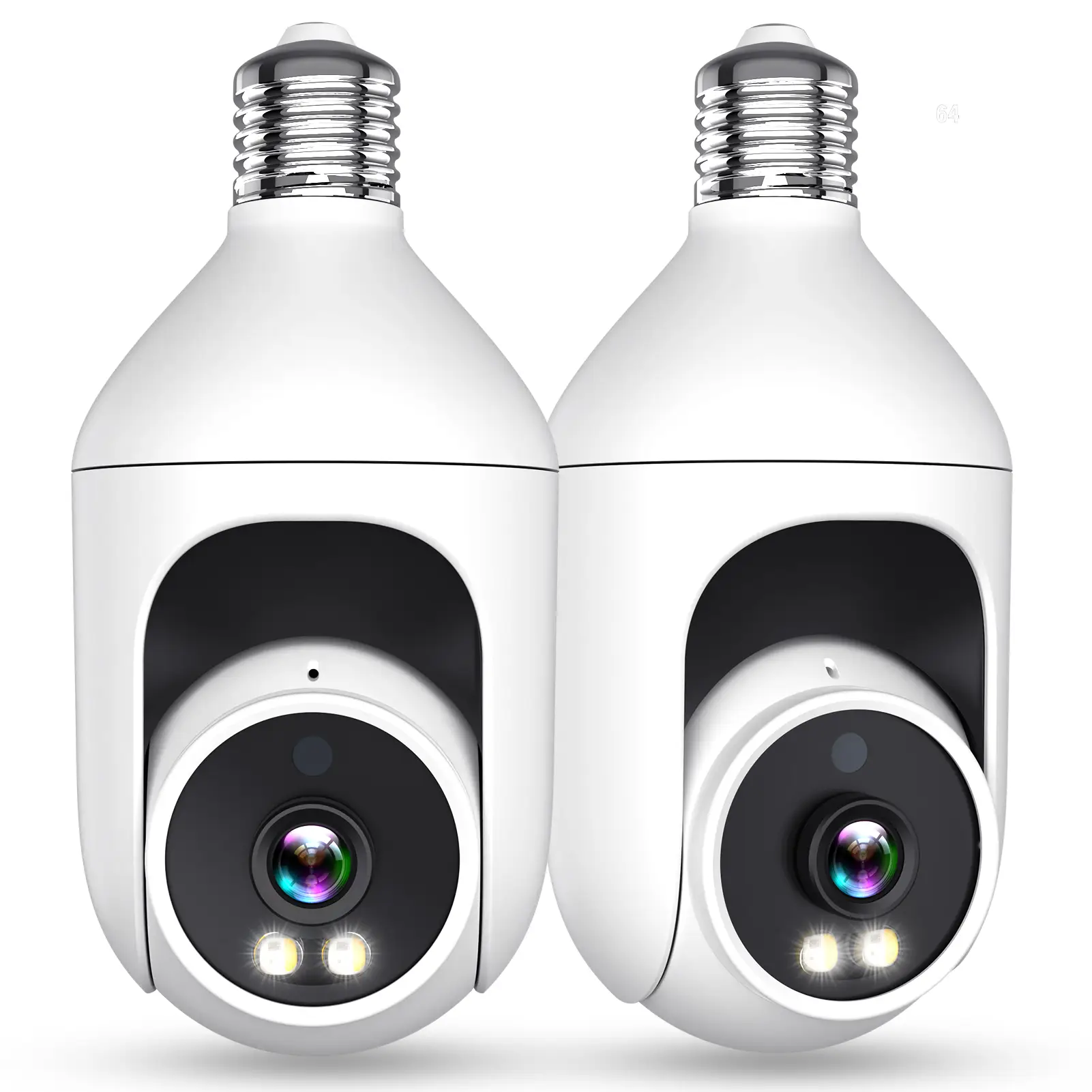 【2 Pack】2K Light Bulb Security Camera Outdoor, 360° Pan & Tilt Wireless WiFi Camera AI Motion Tracking Detection Spotlight Siren Alarm WiFi Surveillan