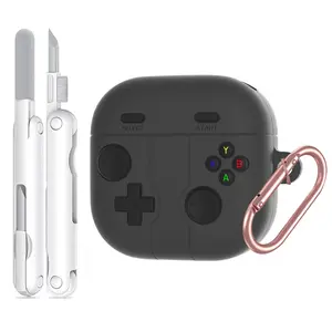 Charming Game Console-Style Luxury Silicone Case for Galaxy Buds 4pro/4 (2026), Includes Cleaning Pen, Protective Accessory