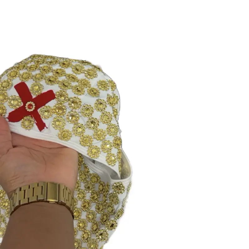 Royal Premier Balacava Mask with Gold Floral Design and Red Cross Emblem