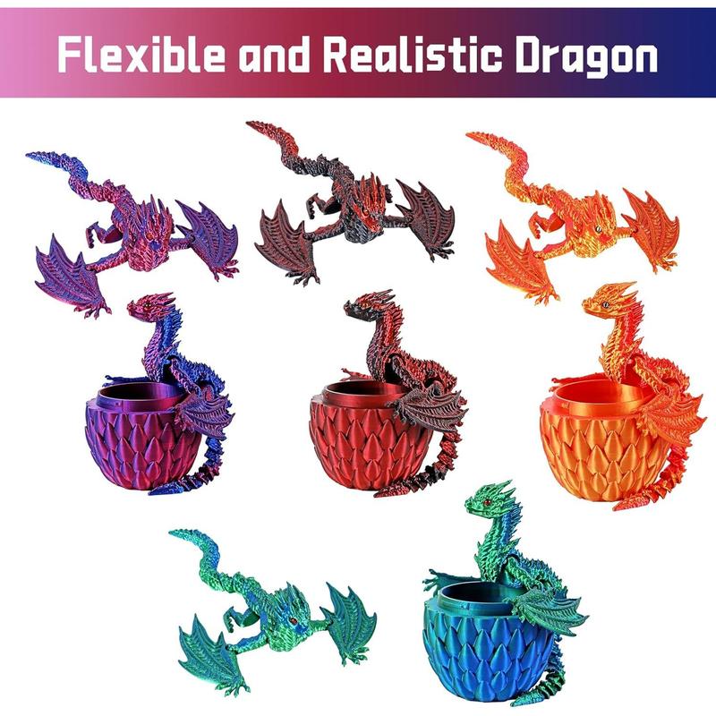 3D Printed Dragon,Flying Mystery Dragon Eggs Easter Articulated Dragon,3D Printed Crystal Dragon with Wings,3D Dragon Eggs with Dragon Inside,Adults Fidget Toys for Autism ADHD