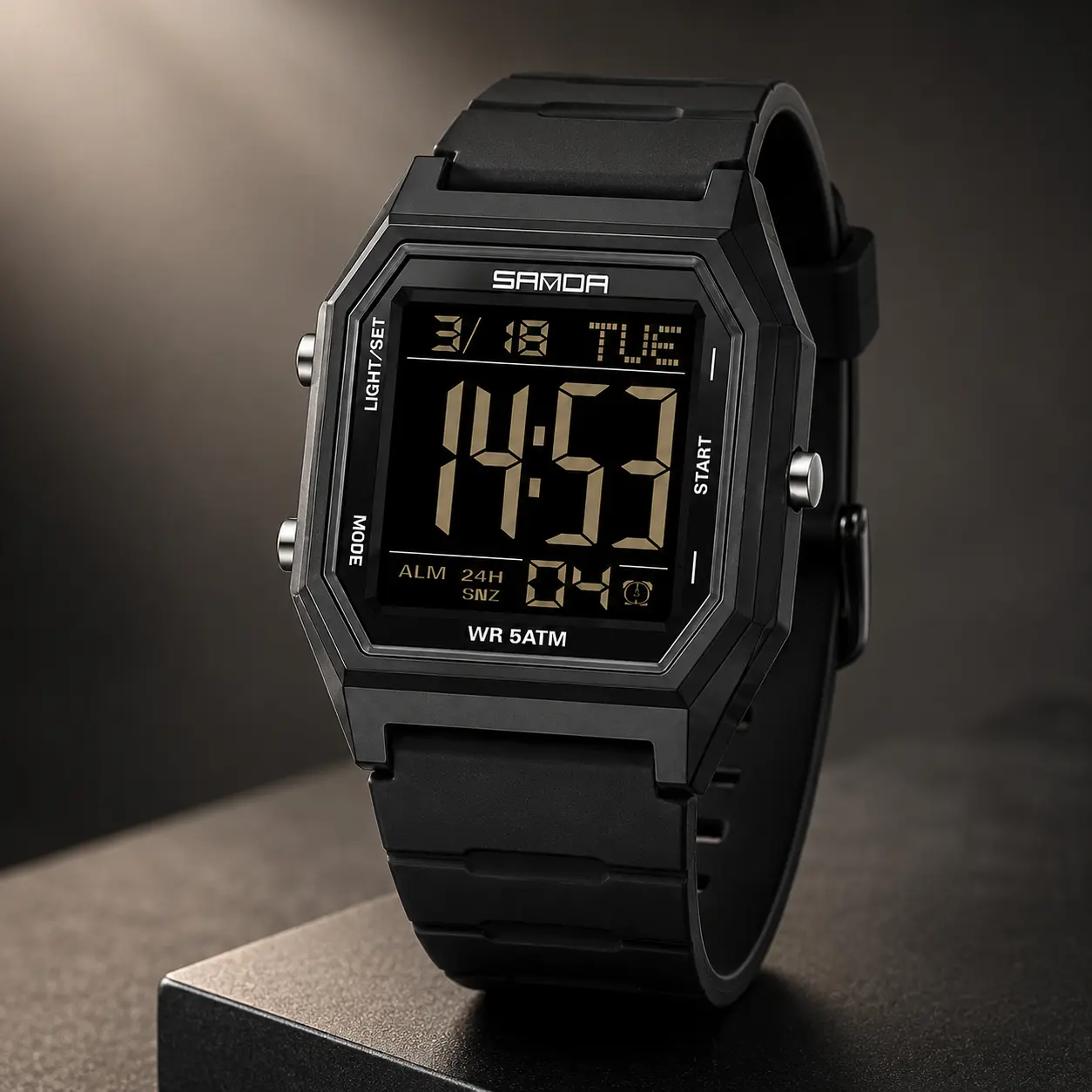Trendy Minimalist Square Digital Watch | 50M Waterproof Multi-Function Electronic Wristwatch for Outdoor Sports and Daily Casual Wear | Retro Vintage Aesthetic Fitness Timepiece for Men Women Teens | Lightweight Durable Simple Student Watch