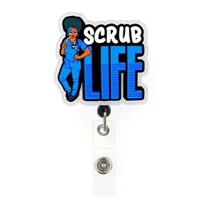 Nurse Badge Reel Retractable (scrub life)