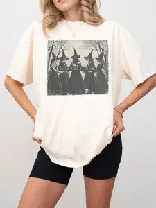 Vintage Girls Will Be Girls Witch Comfort Colors Shirt, Funny Witch Vintage Shirt, Vintage Halloween Women Shirt, Witchy Vibes Shirt