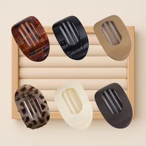 6-Pack No-Crease Flat Hair Clips – Acrylic Barrettes for Women & Girls, Strong Hold Matte Claw Clips for Thick & Thin Hair, Stylish Accessories for Work, Party & Travel