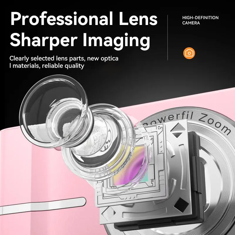 FHD 1080P Digital Camera with SD Card, 16X Digital Zoom Camera, Portable Mini Camera for Teenagers Students Boys Girls, Point and Shoot Camera for Gifts, Tech Gadgets, Gift 4