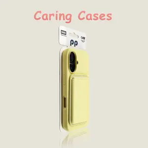 For iPhone 17 Pro Max Case Cream Yellow Magnetic Wallet Soft Touch Shockproof Minimalist with iPhone 16 15 14 13 12 11