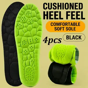 4 Pack Sponge Sports Shoe Insoles, Shock Absorption, Shock Absorbing Insoles, Comfortable, Breathable, Unisex Running Accessories, Ideal for Men and Women, Cushioned Insoles, Soft Cushioned Insoles, Shoe Inserts