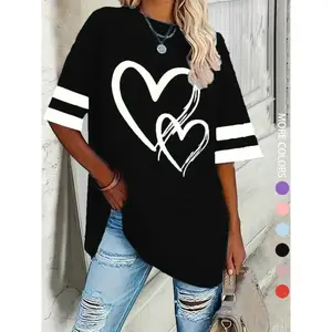Women’s casual round-neck half-sleeve T-shirt in a geometric style, comfortable and loose baseball top, fashionable and versatile, suitable for all seasons GARMENTARY