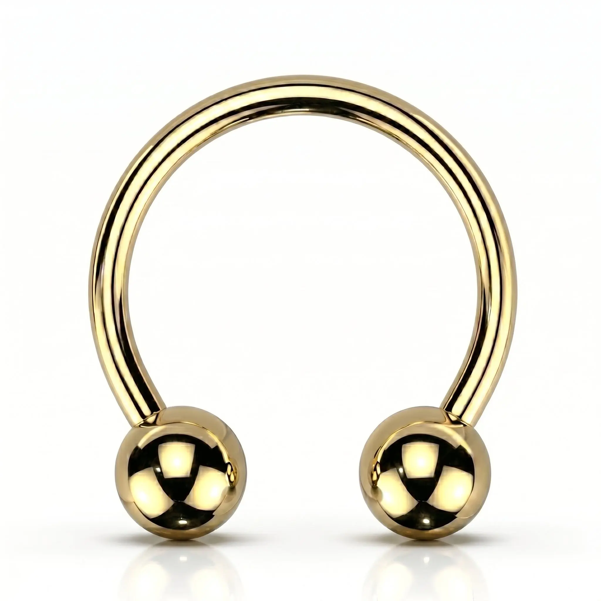 Gold PVD Titanium Septum Ring ASTM F136 Internally Threaded 18G 16G 14G