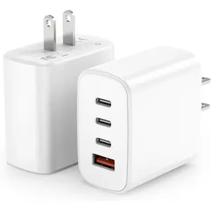USB C Wall Charger,  2Pack 30W 4Ports   Charger Block (1 USB A Port +3 USB C Ports),  Cube Adapter Compatible for 16/16Pro/16ProMax/15/15 Pro/14/13/12/11/SE/XS and