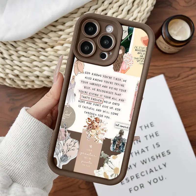 Compatible for iPhone11/12/13/14/15/16/promax/x/xs/xr/xsmax Case Encouraging Christian Quotes Soft TPU Shockproof Protective CASE, Cover, Accessories, Smartphone
