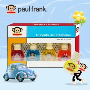 【2025 NEW】Paul Frank 4pcs Car Air Freshener 10ml Hanging Oil Diffuser, Long-Lasting Car Perfume, 4 Fragrance Options, Lasts 60+ Days, Great Gift for Car & Home