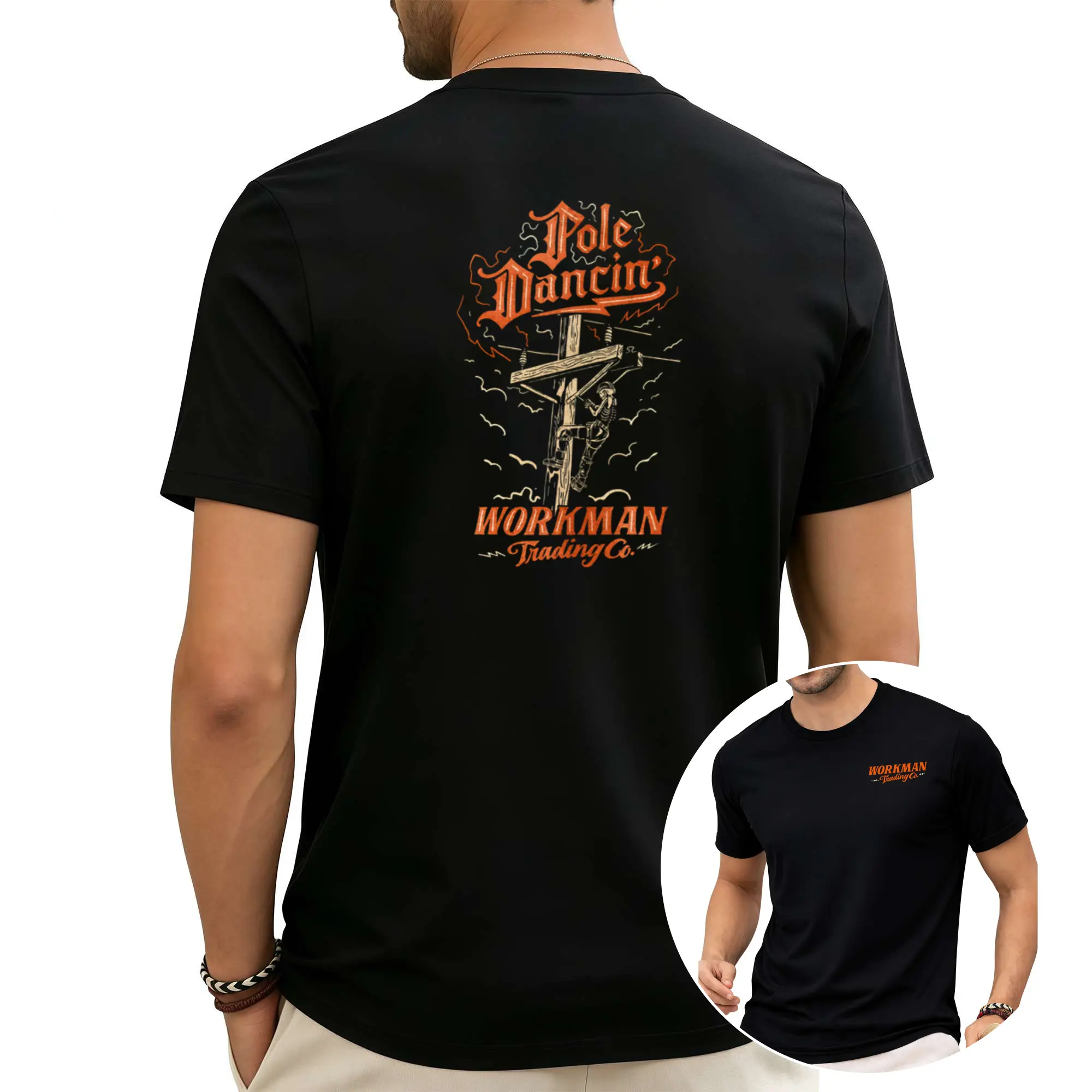 Pole Dancin Lineman T Shirt, Vintage Utility Worker Graphic Tee, Soft Cotton Shirt, Workman Trading Co Electrician Apparel, Funny Lineman Gift for Men