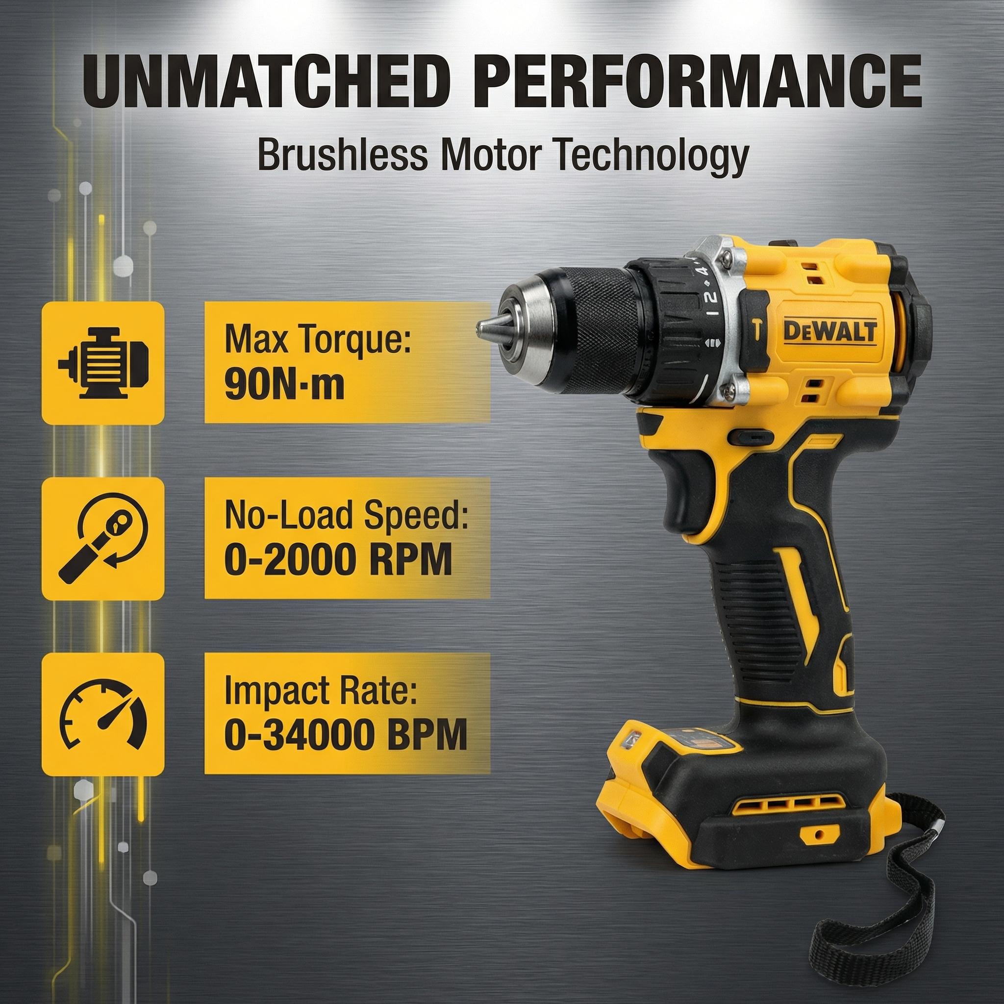 DeWalt DCF805 20V Brushless Impact Driver for Fastening and Installation with 90Nm Torque Output