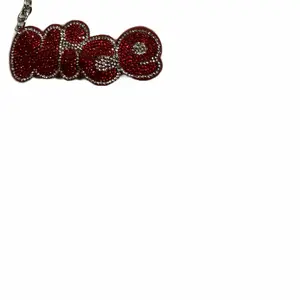Red NICE Bag Charm with Sparkling Rhinestones and Elegant Design for Fashion Accessories