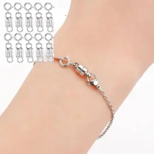 10PCS Magnetic Necklace Clasps And Closures Golden And Silvery Plated Bracelet Converter Clasp, Suitable for Necklaces Chain Extende,