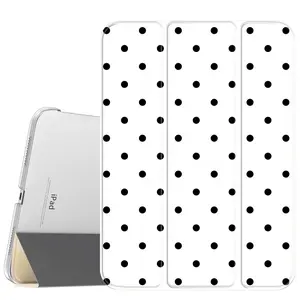 Classic Black Polka Dot Case for iPad A16 2025 / iPad air 6/ iPad mini 6, Slim Stand Cover with Soft Translucent Frosted Back Pencil Slot, for Samsung Galaxy Tab S9 Tablet Cases